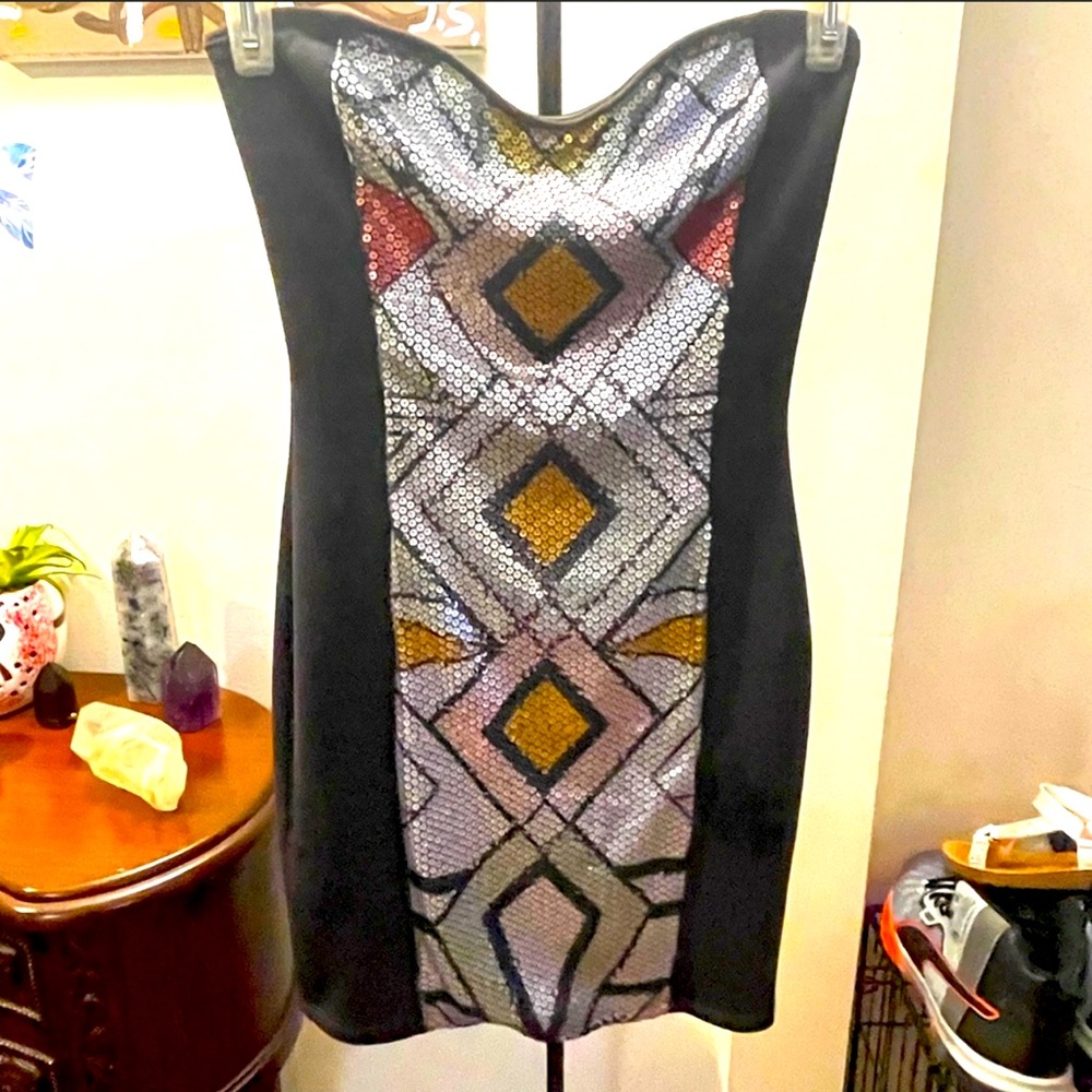 Metallic formal dress by Material Girl, size medium